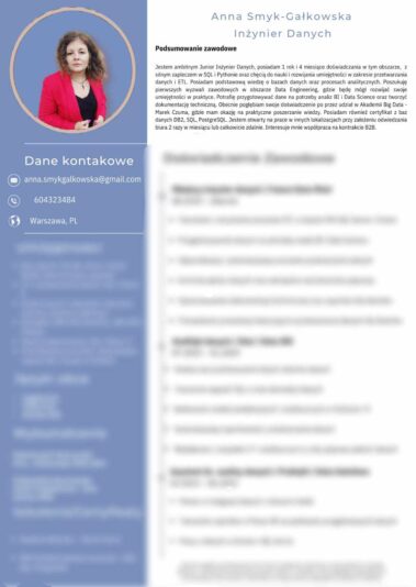 Inżynier danych CV