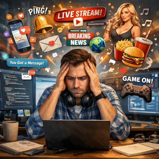 inzynier danych ktory probuje sie skupic