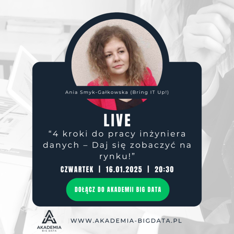 Live Ania Smyk Gałkowska 4 kroki do inżynera danych