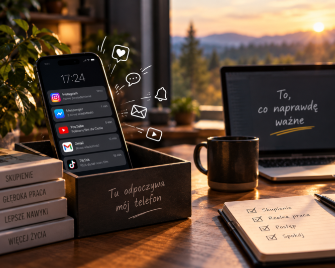 grafika skupienie smartfon